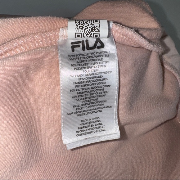Fila Pink Velour Hoodie Sweatshirt Quarter Zip Pullover Size Medium Athleisure - Picture 9 of 10